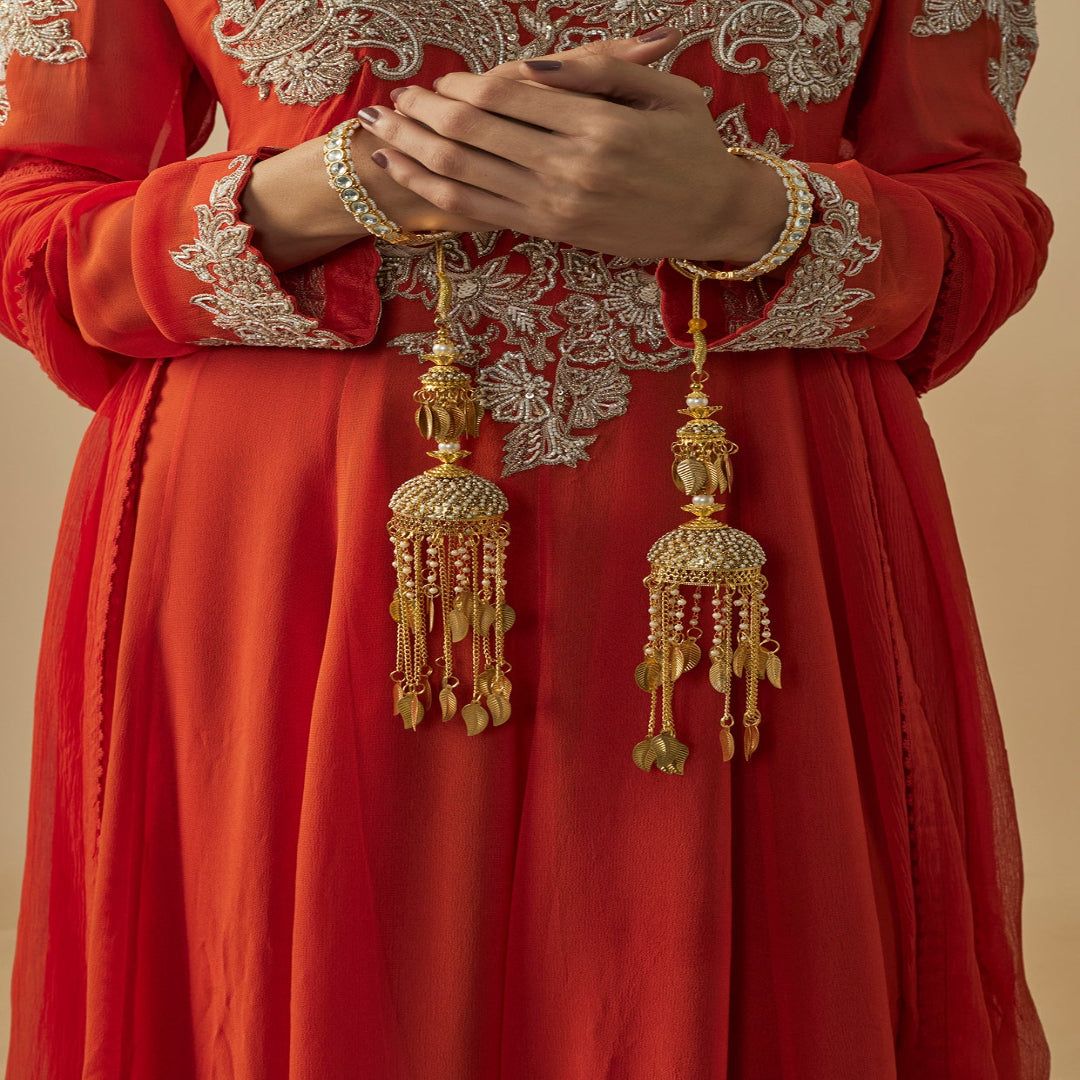vivinia BY VIDHI MEHRA Gold Plated Womens Pair of Kaleeras (Freesize) - VKL044