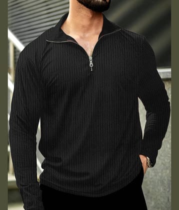 KAJARU Men Polyester Regular Fit Popcorn Textured Polo T Shirt ( Blue )