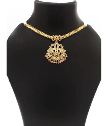 ROFARWORD Gold Brass Necklace Set ( Pack of 1 )
