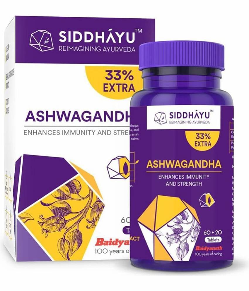 Siddhayu Ashwagandha Tablet Enhances Immunity and Strength 60 + 20 Tablet