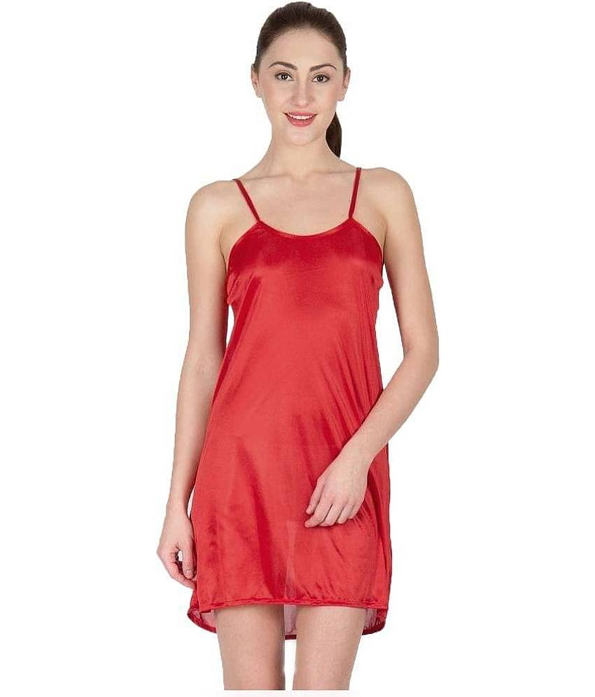 You Forever Satin Nighty & Night Gowns - Red