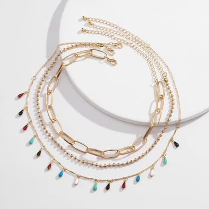 Bohemian Colorful Water Drop Necklace