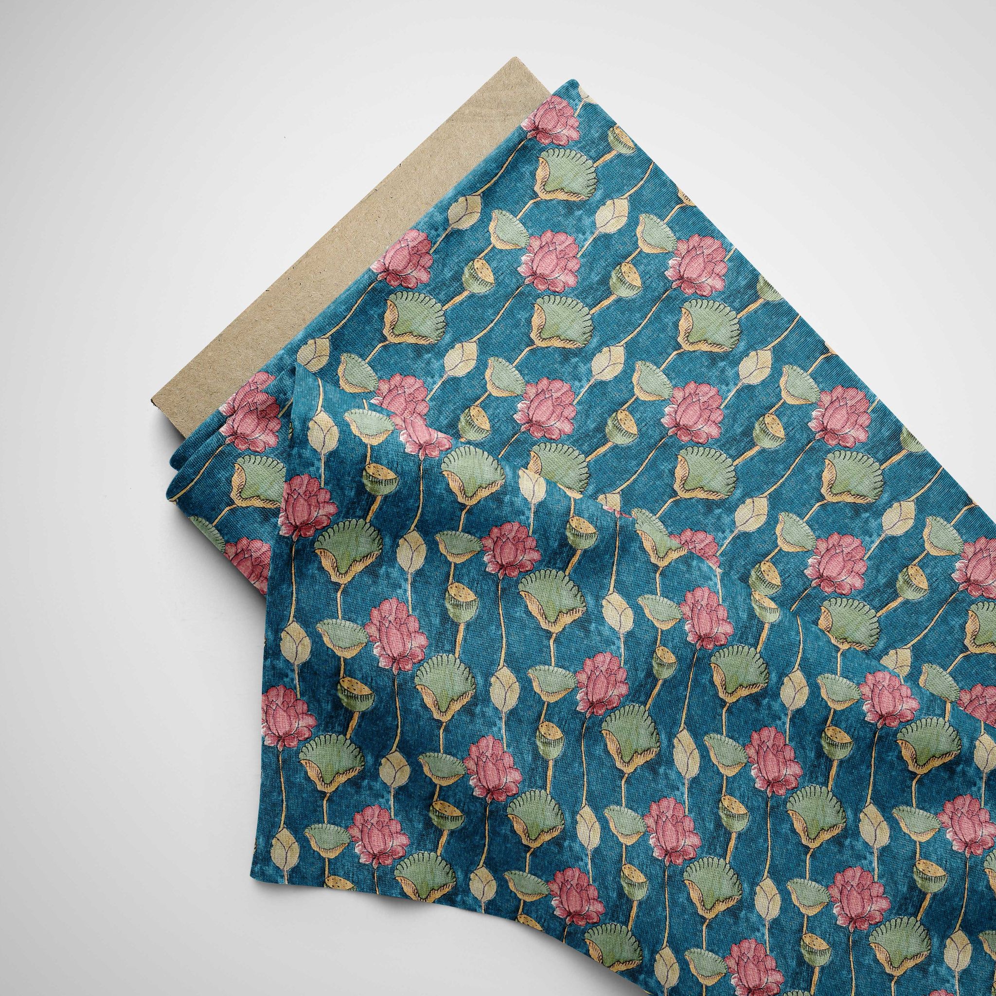Blue Textured Kalamkari-Cotton