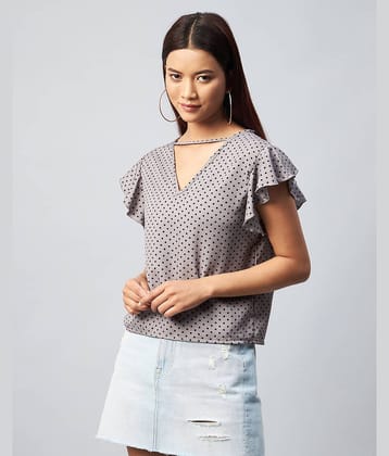 Chimpaaanzee Women's Crepe Regular Top ( Grey )