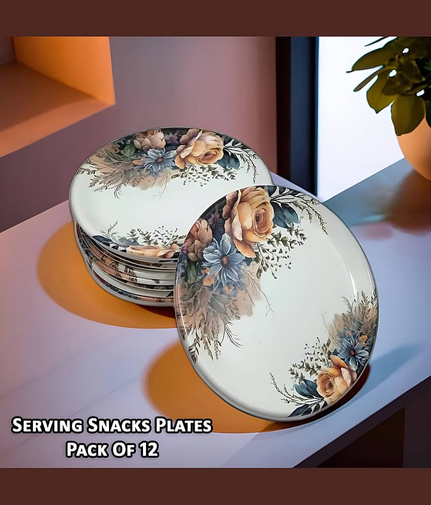 Inpro 12 Pcs Melamine Multi Color Quarter Plate