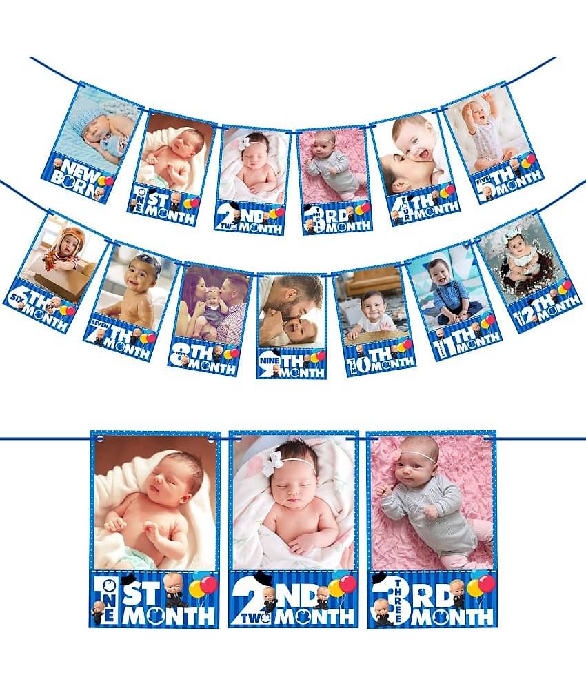 Zyozi  Boss Baby Photo Banner / Boss Baby First Birthday Decoration / Boss Baby Theme Decorations 1st Birthday / 1st Birthday Photo Banner