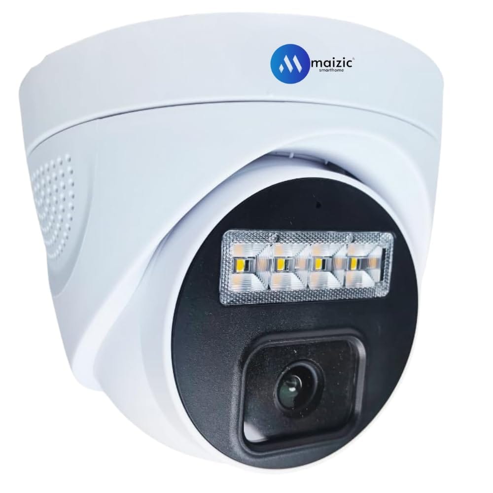 Renewed Maizic Smarthome 5MP Outdoor Dome CCTV Camera | Wired Ethernet IP Security Camera with Night Vision + Starlight, Built-in Audio, ONVIF & NVR Compatible, Waterproof, 6-Months Warranty