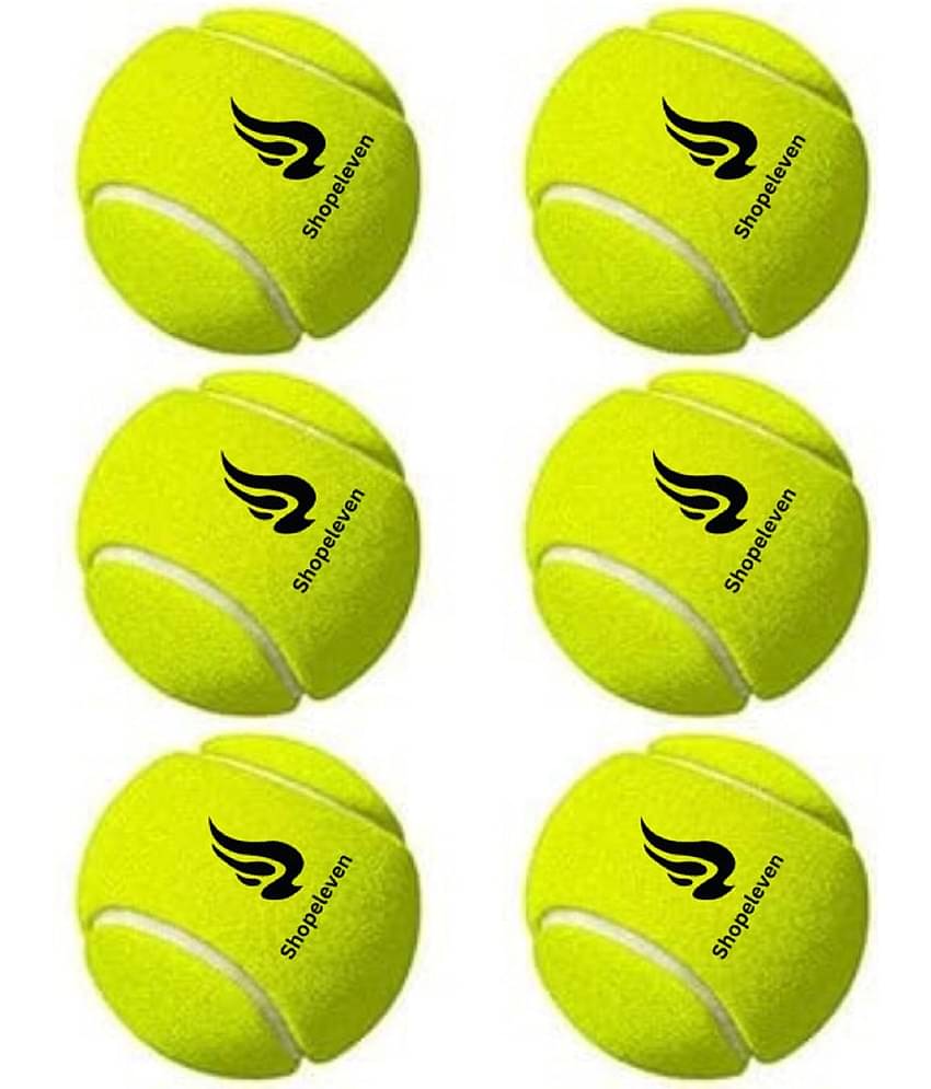 Shopeleven Green Medium Tennis Ball ( Pack of 10 )