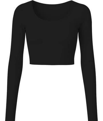 THE BLAZZE Women's Cotton Crop Top ( Black )