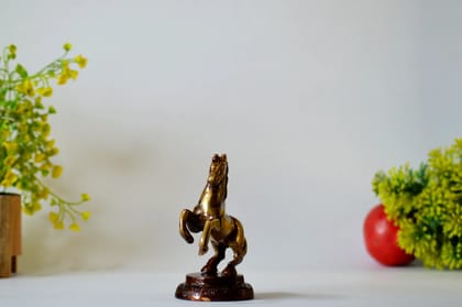 Brass Horse Statue/ Sculpture (Color - Golden, Size - 4.5H *3.5L*2.5B) by Snova Enterprises Brass Horse Statue/ Sculpture (Color - Golden, Size - 4.5H *3.5L*2.5B) by Snova Enterprises