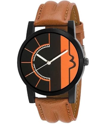 MIENTERPRISE - Brown Leather Analog Men's Watch
