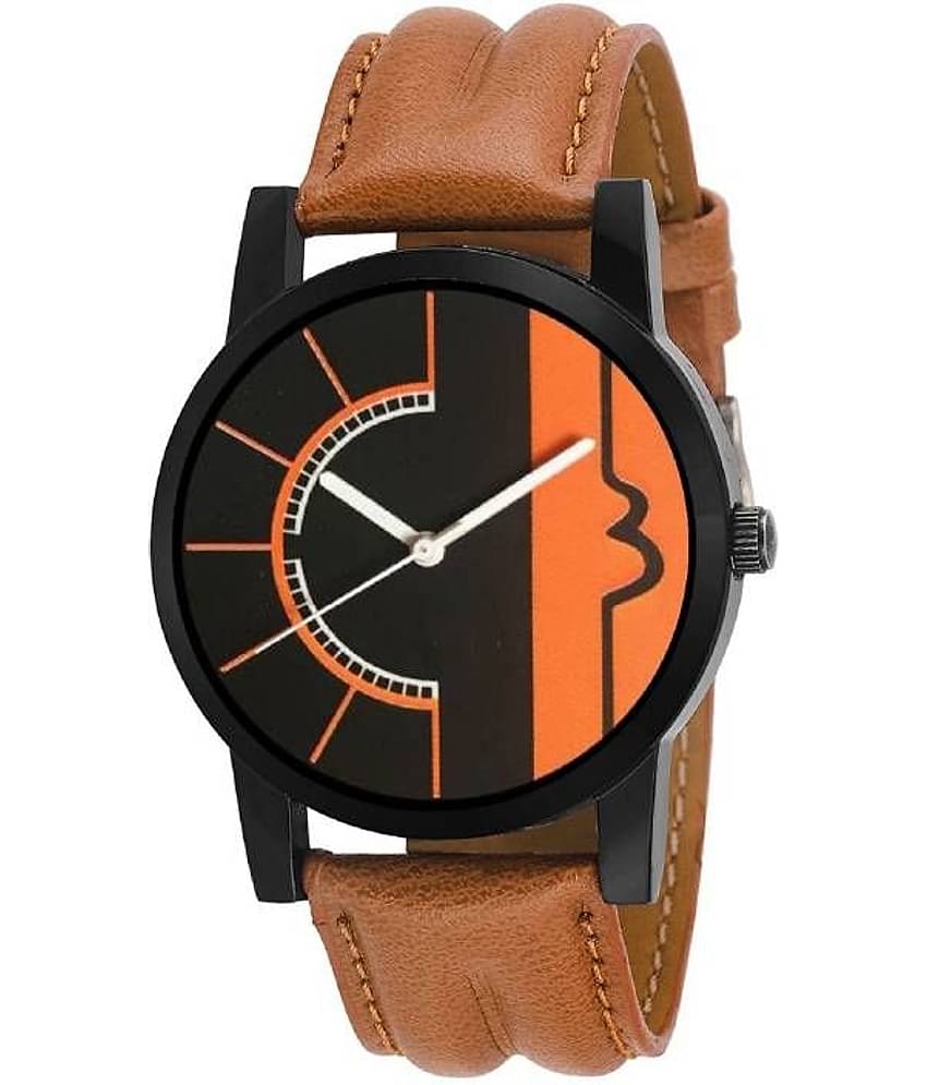 MIENTERPRISE - Brown Leather Analog Men's Watch