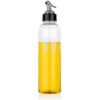 1 L Oil Dispenser Bottle for Kitchen (1000 ml) Food Graded Clear Finish Unbreakable Plastic Olive/Vinegar with Airtight Lid Leak Proof Transparent Dispenser (Oil Dispenser) (PACK of 1)