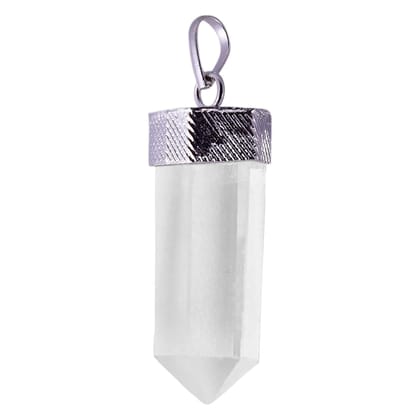 Crystals Quartz Pencil Pendant for Reiki Healing and Crystal Healing,Traditional Astrological Pendant for Women and Mens for Chakra Healing | Lucky Charm Positive Vibes Energy(KI_40)  by Krishna Impex