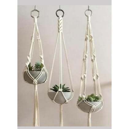 Macrame Handmade Plant Holder Set Of 3 Pcs