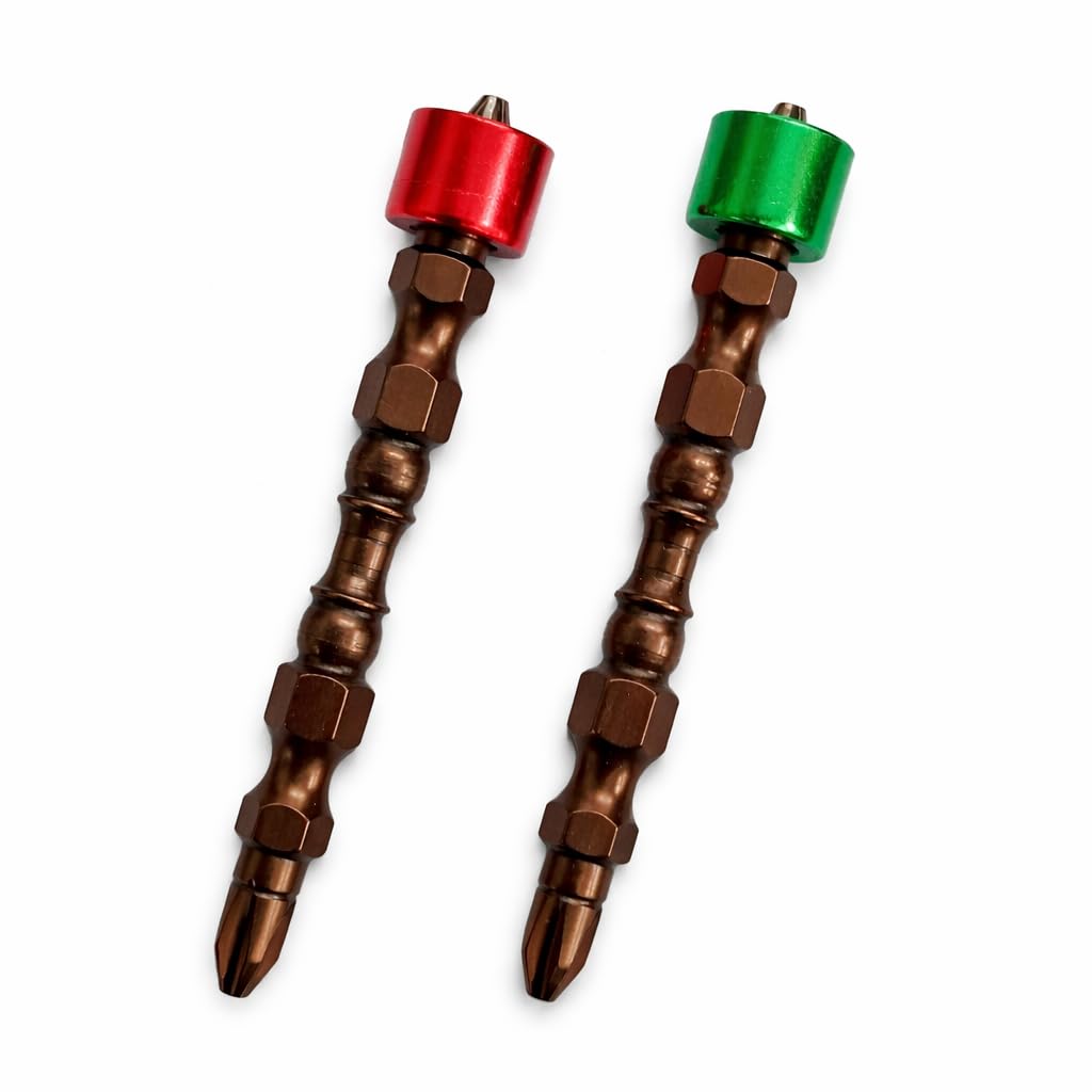 Magnetic PH2 Double-Ended Screwdriver Bits (Pack of 2) | 65 mm | Power Driver Bit Set with Magnetic Ring | Hand Tool for Home & Workshop Use | Bronze Finish