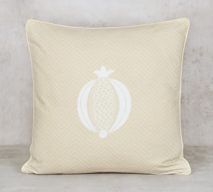 India Circus Sandy Chevron - Cotton Poplin Cushion Cover- 12 X 12 Inch