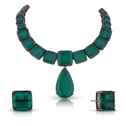 Esra - Green Doublet Necklace Set