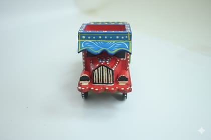 Icrafts Handmade Wooden Truck – Mini Multicolor Wooden Toy (L: 12.7 cm × B: 7.62 cm × H: 10.16 cm, Weight: 70 g)