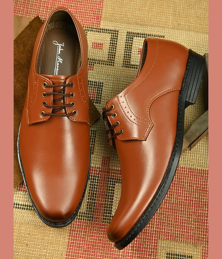 John Karsun Tan Men's Derby Formal Shoes