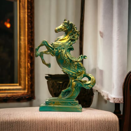 Uplifted Legs Horse Jumping Horse Statue Showpieces for Home Decor H – 40 cm-Poly resin