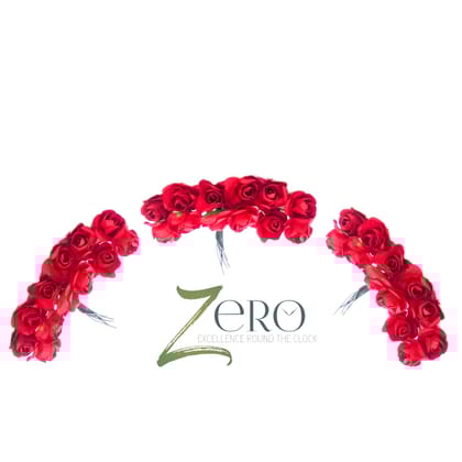 Bunch of 36 Pcs Hand Made Paper Flower - Red Color