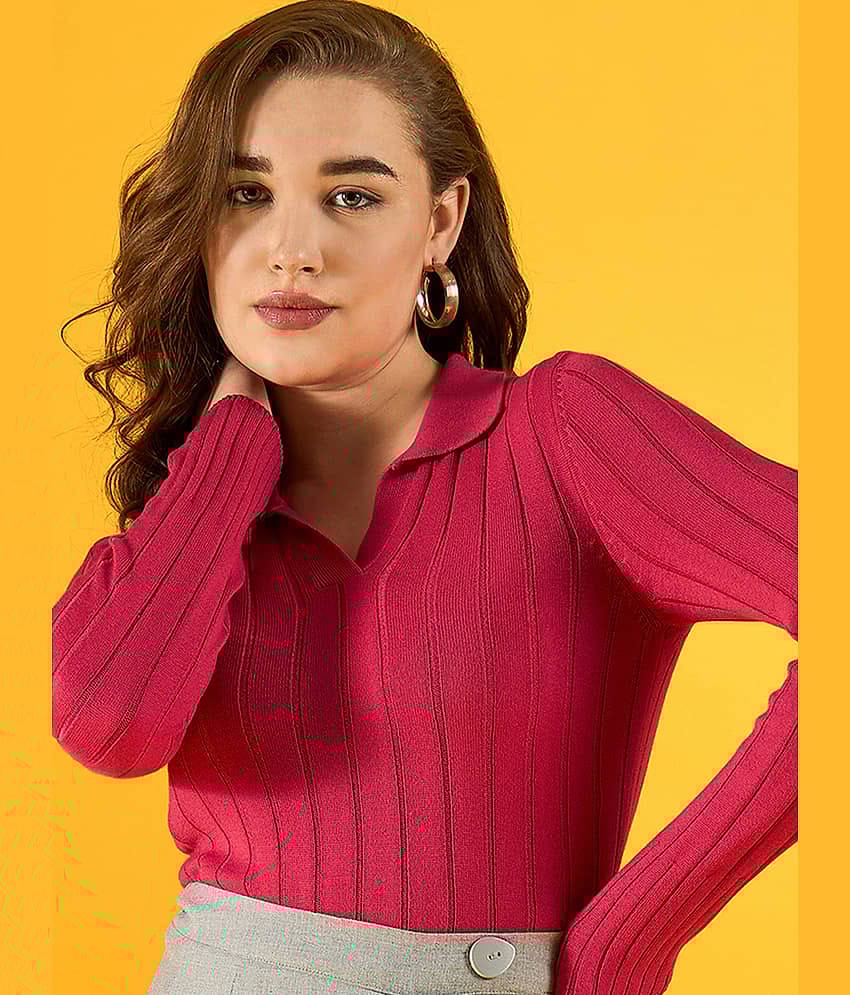 98 Degree North Cotton Regular Collar Women's Pullovers - Pink (Pack of 1)