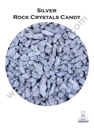 Cake Decor Rock Crystals Candy Sprinkles For Geode Cake - Silver - 500 gm