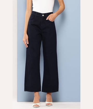 Aarika - Navy Blue Denim Wide Leg Women's Jeans ( Pack of 1 )