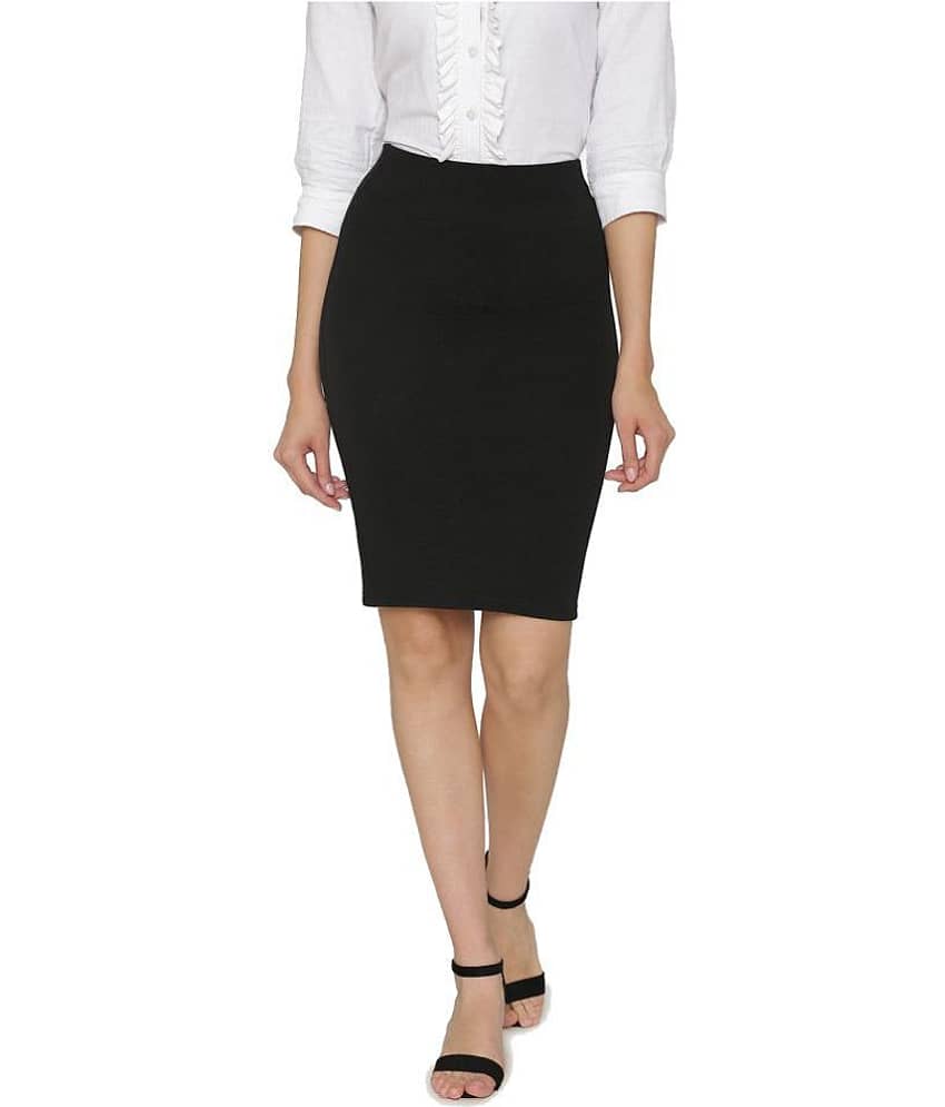 N-Gal Poly Cotton Pencil Skirt - Maroon
