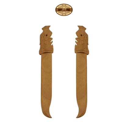 Handcrafted Wooden Paper Cutter with Bird Plain Figurine at Top, 17.78 cm - Pack of 2