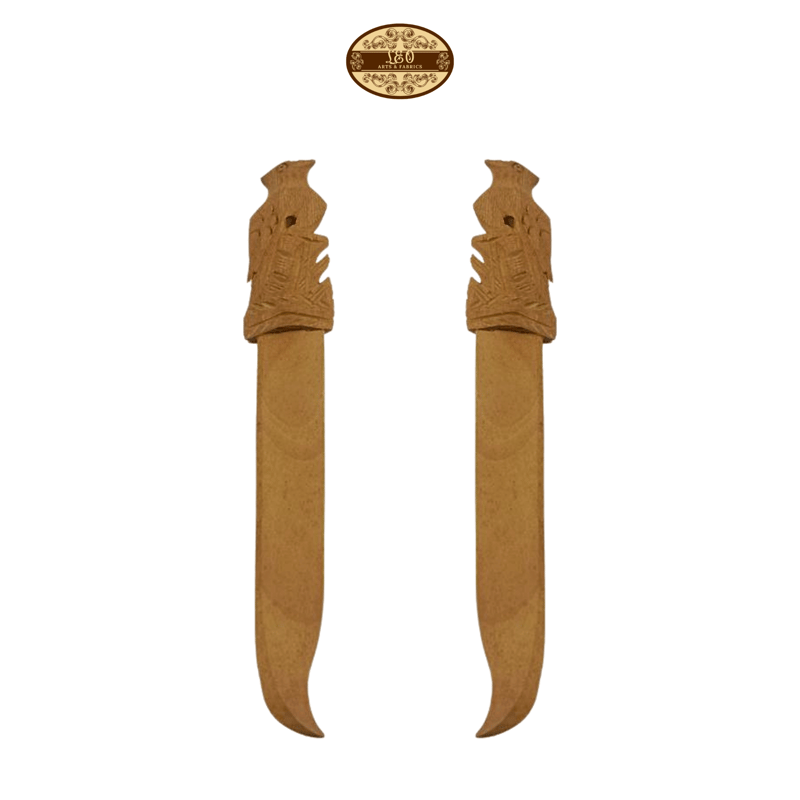 Handcrafted Wooden Paper Cutter with Bird Plain Figurine at Top, 17.78 cm - Pack of 2