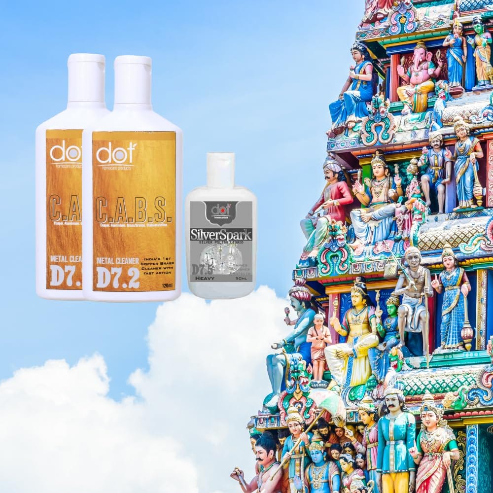 DOT Homecare Product - CABS - Copper Aluminium, Brass, Stainless Steel, Silver Cleaner | Instant clean, No Itchiness, No Black Marks, Shine lasts upto 7days 120ml (Pack of 2)