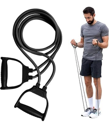 Double Toning Tube Resistance Band for Workout for Men & Women, Exercise Bands with Heavy Quality Grip (Pack of 1)
