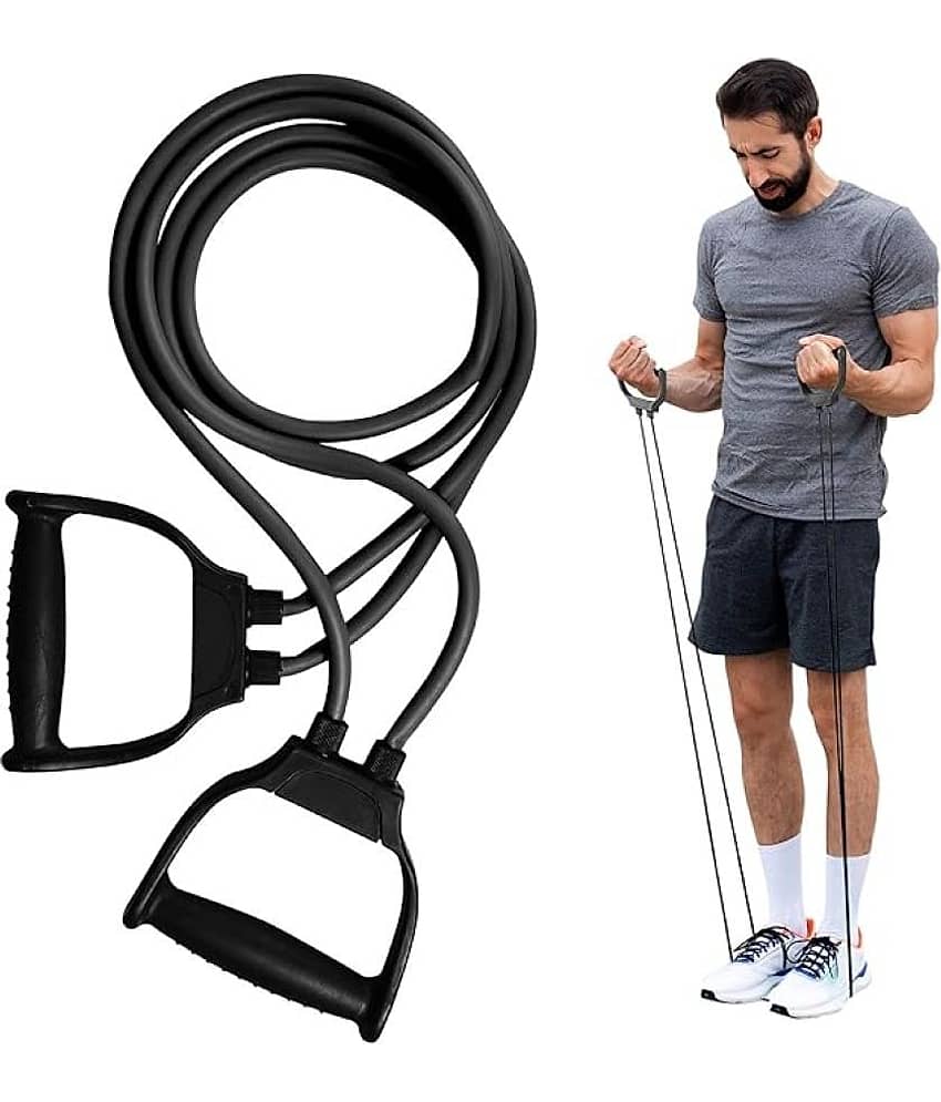 Double Toning Tube Resistance Band for Workout for Men & Women, Exercise Bands with Heavy Quality Grip (Pack of 1)