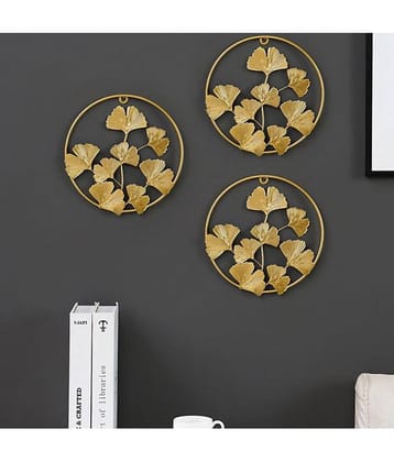 Iron Round Decorative Plate Yellow - Pack of 1