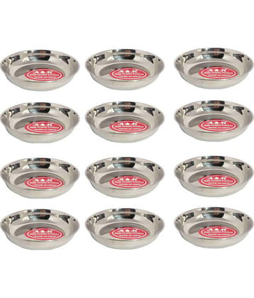 A & H ENTERPRISES 12 Pcs Stainless Steel Dessert Bowl 100 mL