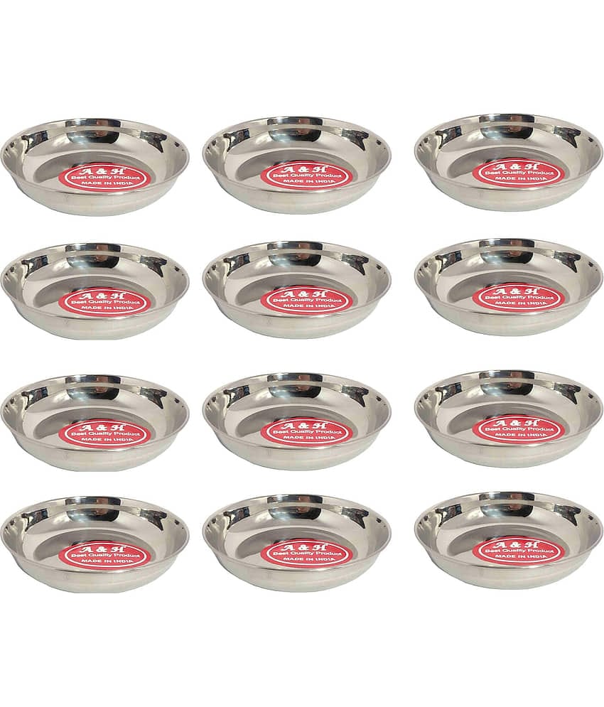 A & H ENTERPRISES 12 Pcs Stainless Steel Dessert Bowl 100 mL
