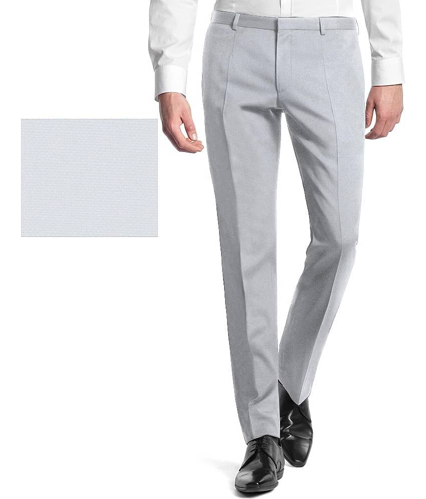 Gwalior Suitings White Poly Blend Unstitched Pant Pc
