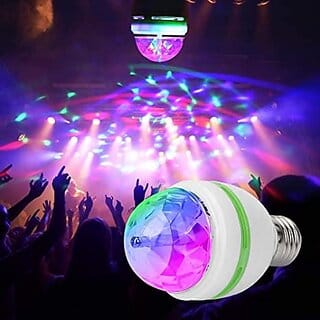 right traders 3W Colorful Auto Roating RGB LED Bulb Stage Light Party Lamp Disco Light (pack of 1)