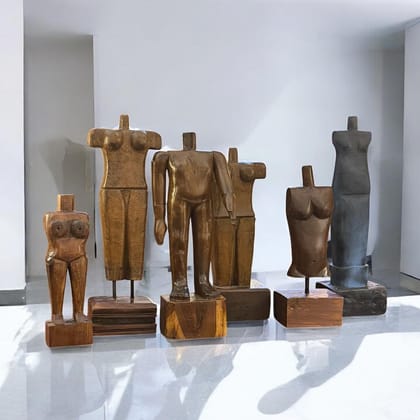 Dhad : Wooden Torso Sculpture Series : Manush 5