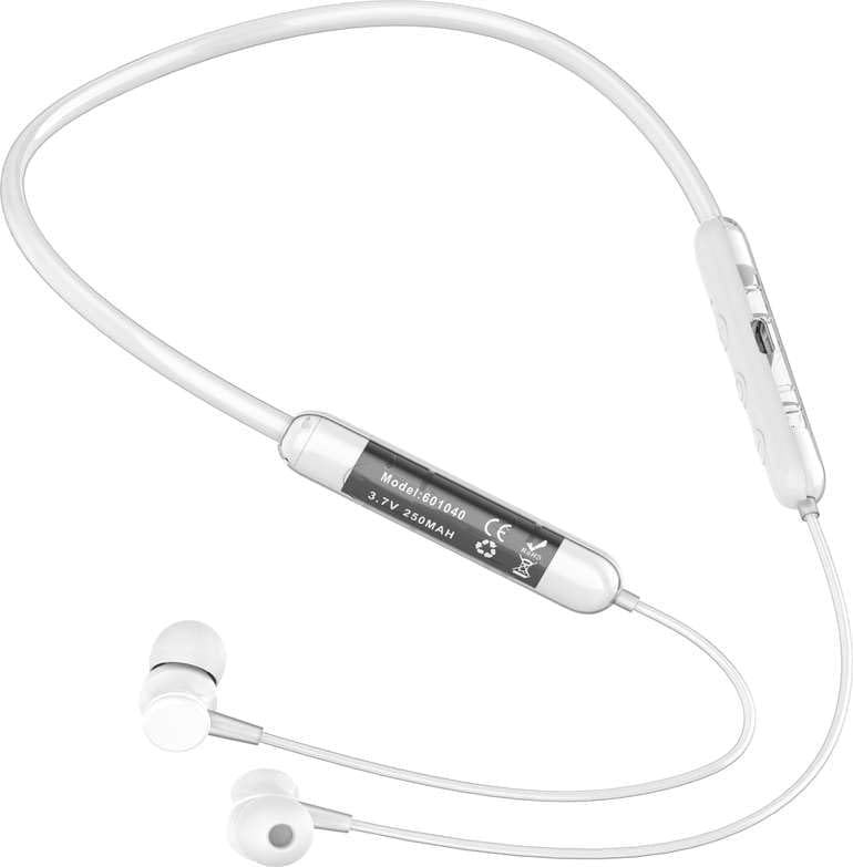 Wireless Neckband Bluetooth Earphones, Black, in-Ear Design (White)