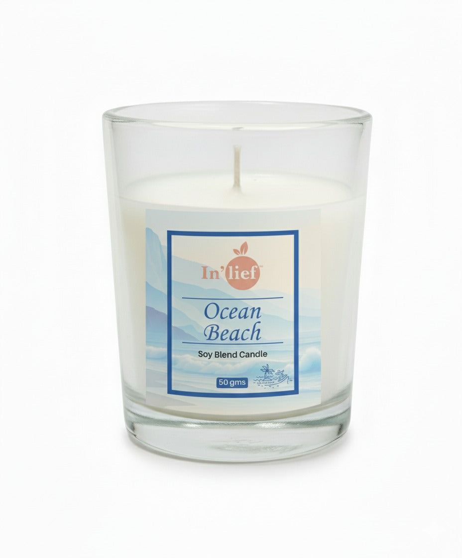 In'lief Shot Glass Candle | Ocean Beach | 50gms