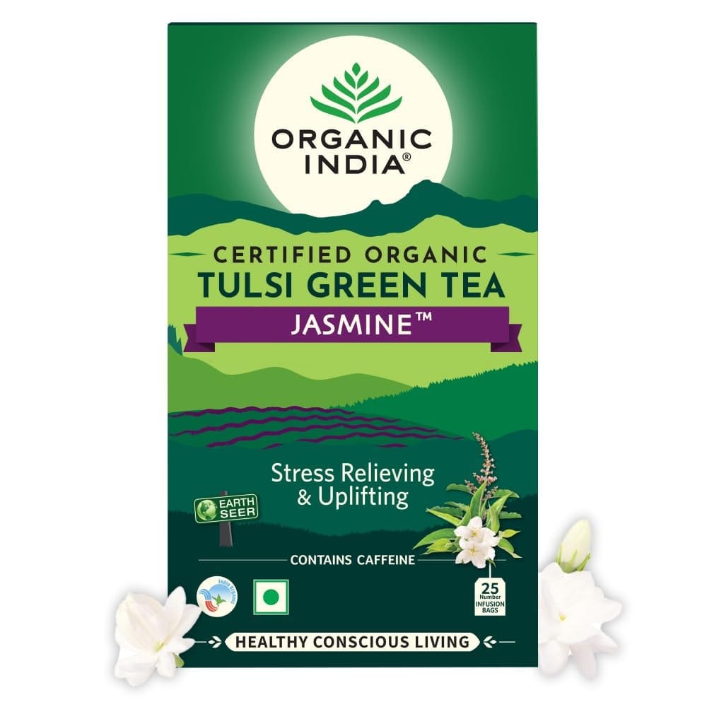 Organic India Tulsi Green Tea, Jasmine, 25 Tea Bags