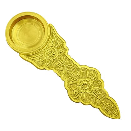 Brass Aarti Diya with Handle � 5.5 Inch Small Arti Deepak � Traditional Pooja Diya for Temple & Home � Floral Engraved Arti Stand for Worship & Decoration � Aarti with Handle Brass Aarti Diya with Handle � 5.5 Inch Small Arti Deepak � Traditional Pooja Diya for Temple & Home � Floral Engraved Arti Stand for Worship & Decoration � Aarti with Handle