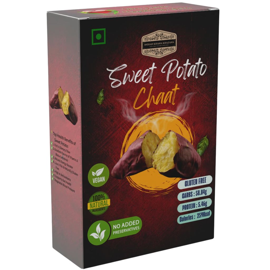 Sweet Potato Chaat Roasted | Pre-workout Diet INDIAN KHANA KHAZANA Ready to eat | Indian Tasty Flavour Ready to Eat Food Sweet Potato Chaat | No Added Preservative and Colours | Pack of 2 (200gm+200gm)
