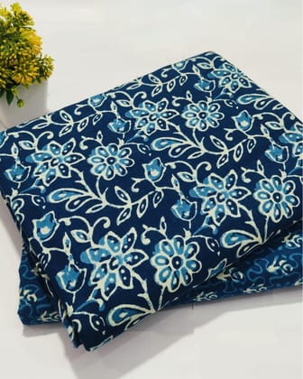 Chaap Mystery Indigo Pure Cotton Blockprinted Suit (Top & Bottom)