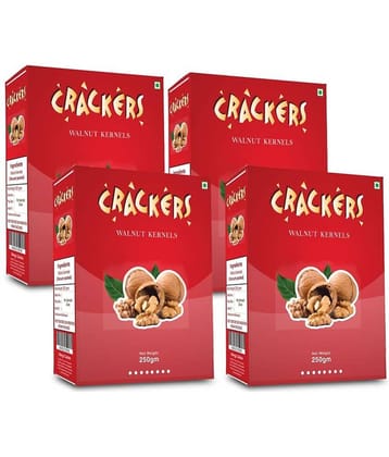 Go Kashmiri Brown Quarters Walnuts Kernels Without Shell, 1 KG (250g x 4)