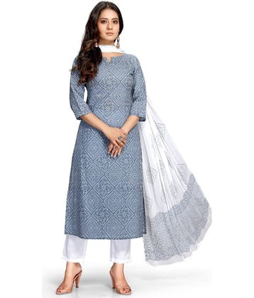 Rajnandini Cotton Printed Kurti With Pants Women's Stitched Salwar Suit - Multicolor ( Pack of 1 )