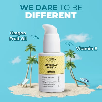 Sunshield SPF 50+ Sunscreen Gel With Vitamin E | Water Resistant | Matte Finish | High Coverage - 30ML